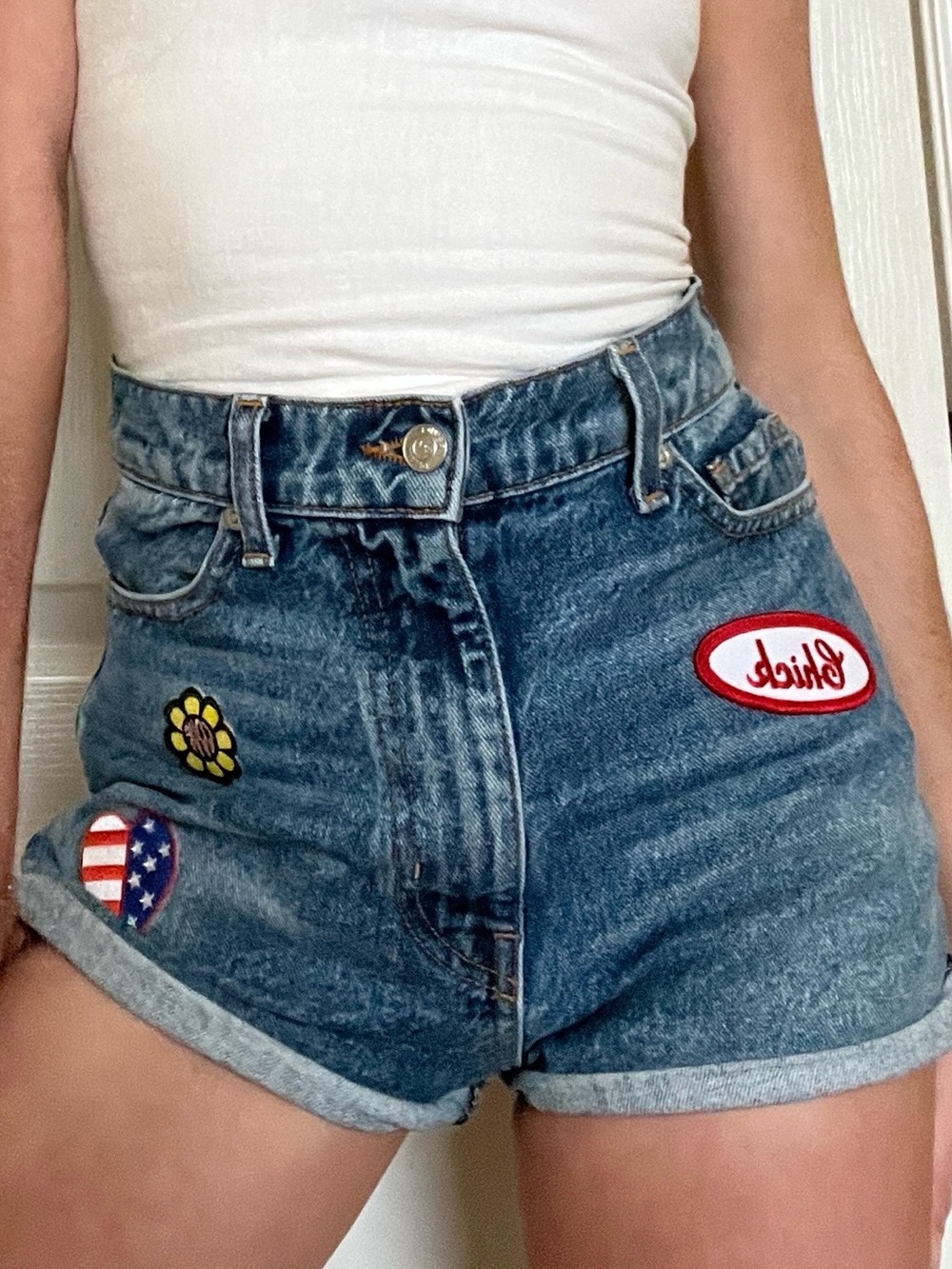 Revice size 24 Denim Patchwork Women Shorts
